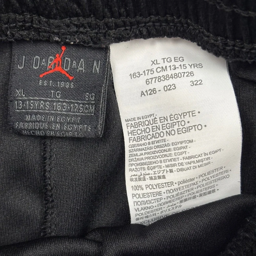 Jordan Shorts Kids XL Black Nike Air Jumpman Mesh Athletic Basketball 10 Inseam